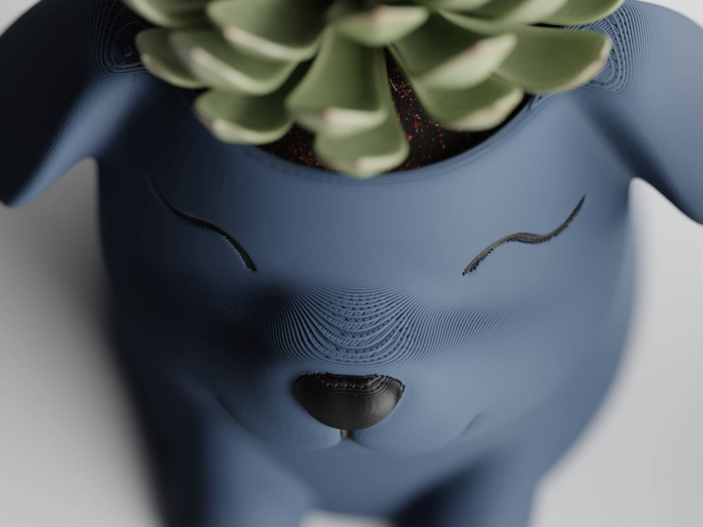 Adorable Cute Puppy Dog Flower Pot | Decor with Personality: Beige / Open Eyes
