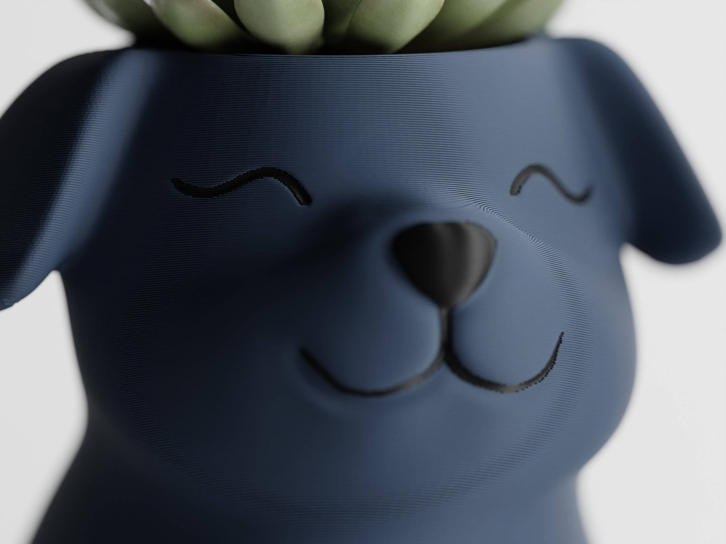 Adorable Cute Puppy Dog Flower Pot | Decor with Personality: Beige / Open Eyes