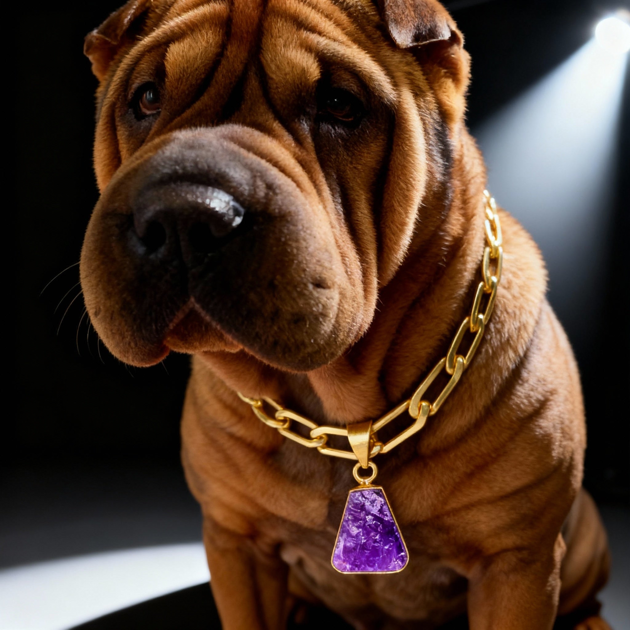 Winnie wearing Bespoke Dog Jewellery