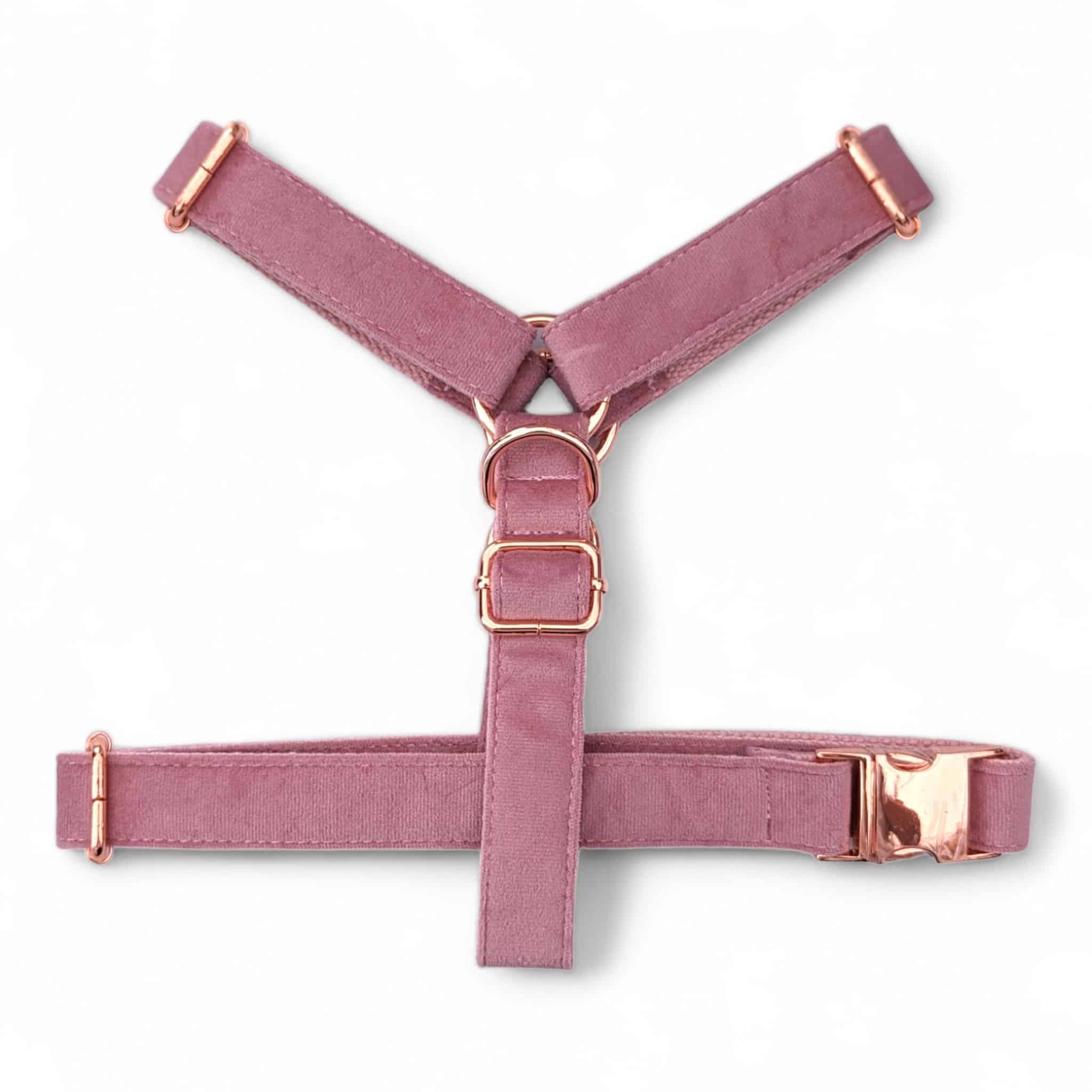 Luxe Velvet "No-Pull" Harness - Dusty Rose