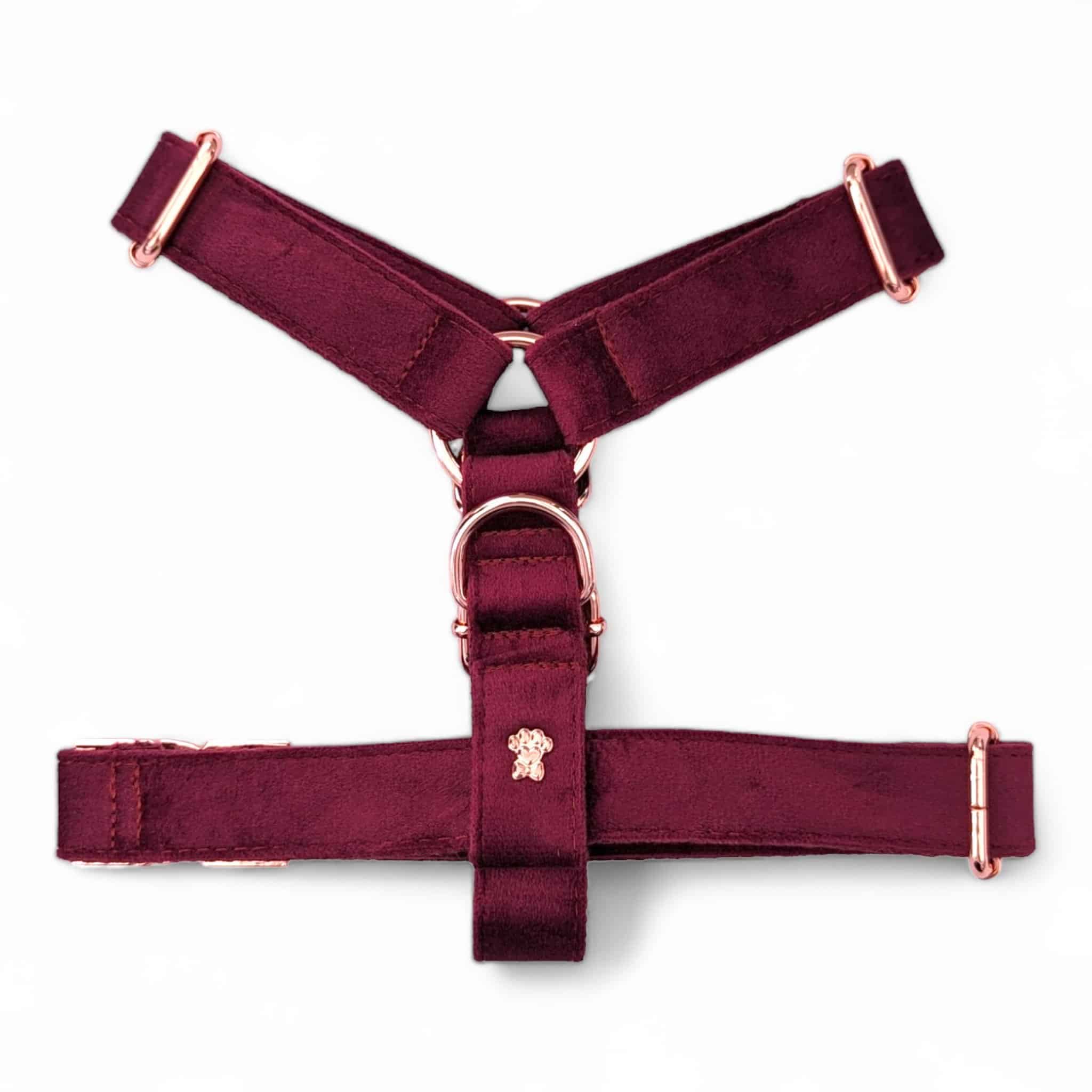 Luxe Velvet "No-Pull" Harness - Burgundy