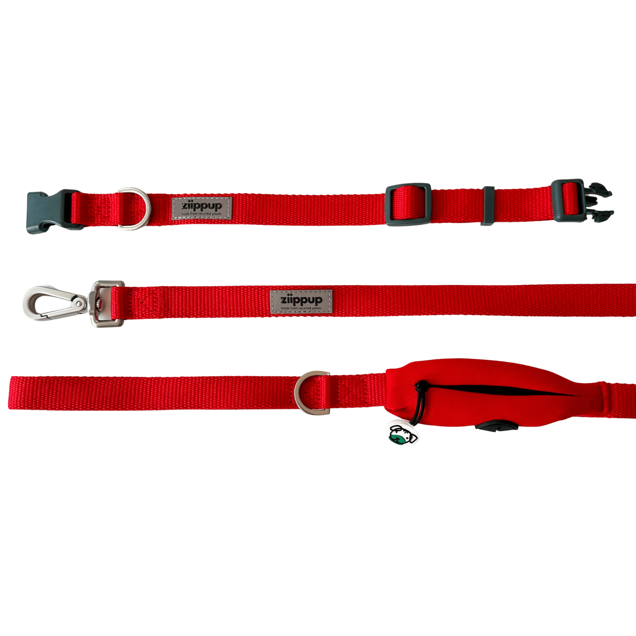 Red Recycled Dog Collar: Large