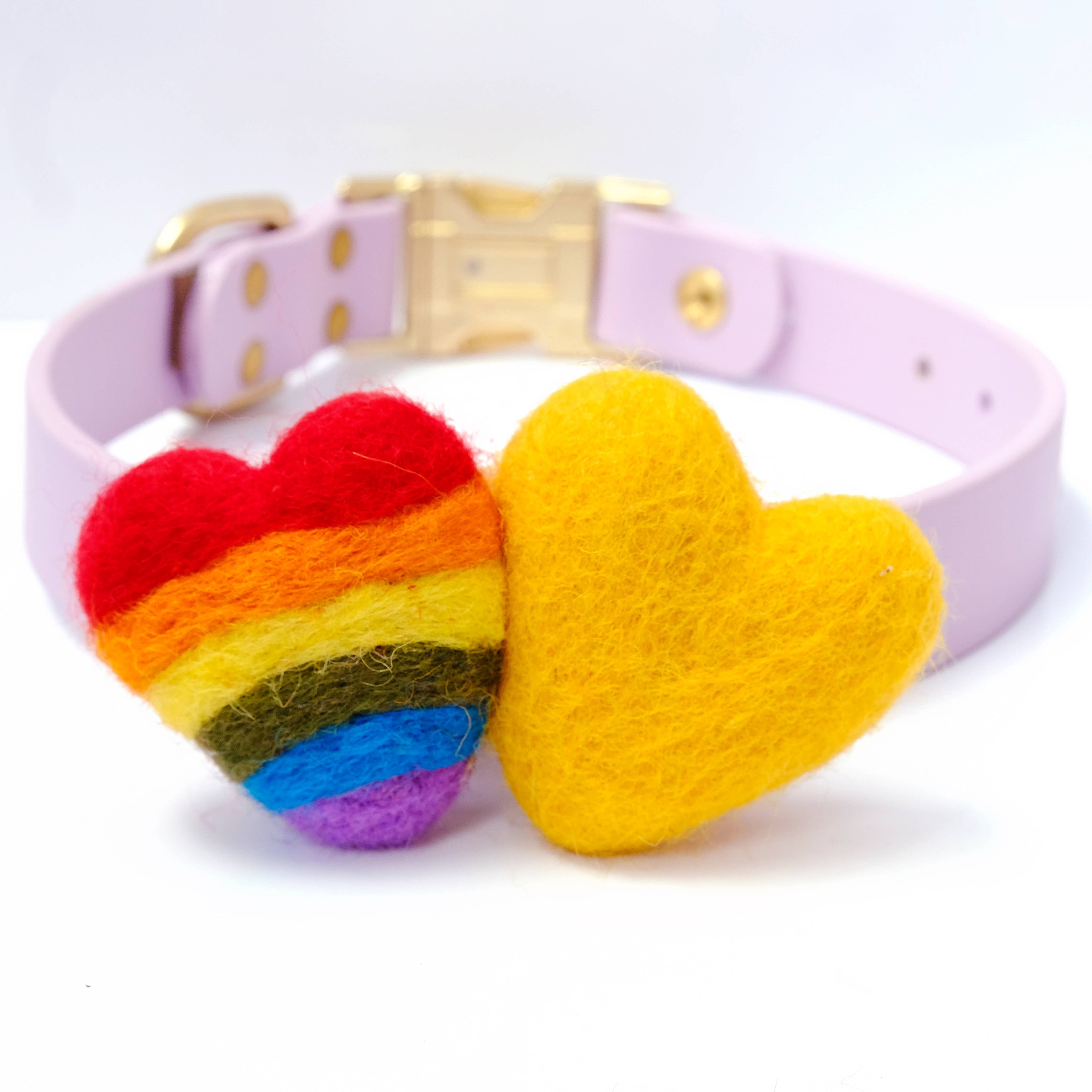 Rainbow Hearts Pride Dog Collar Accessory