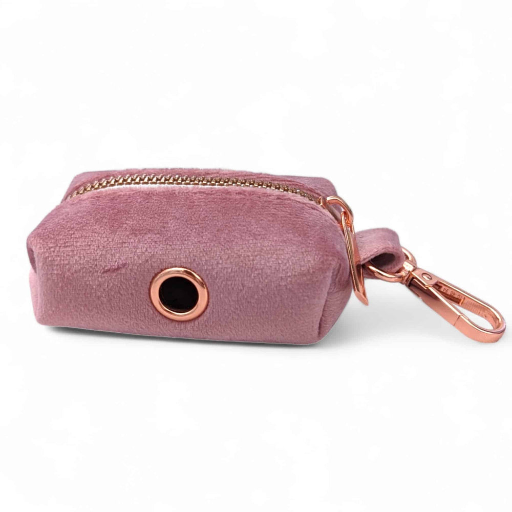 Luxe Velvet Poop Bag Holder - Dusty Rose