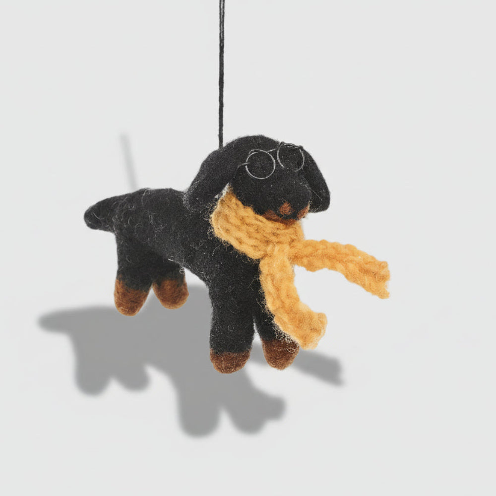 DOUGLAS THE DASCHUND Felt Decoration