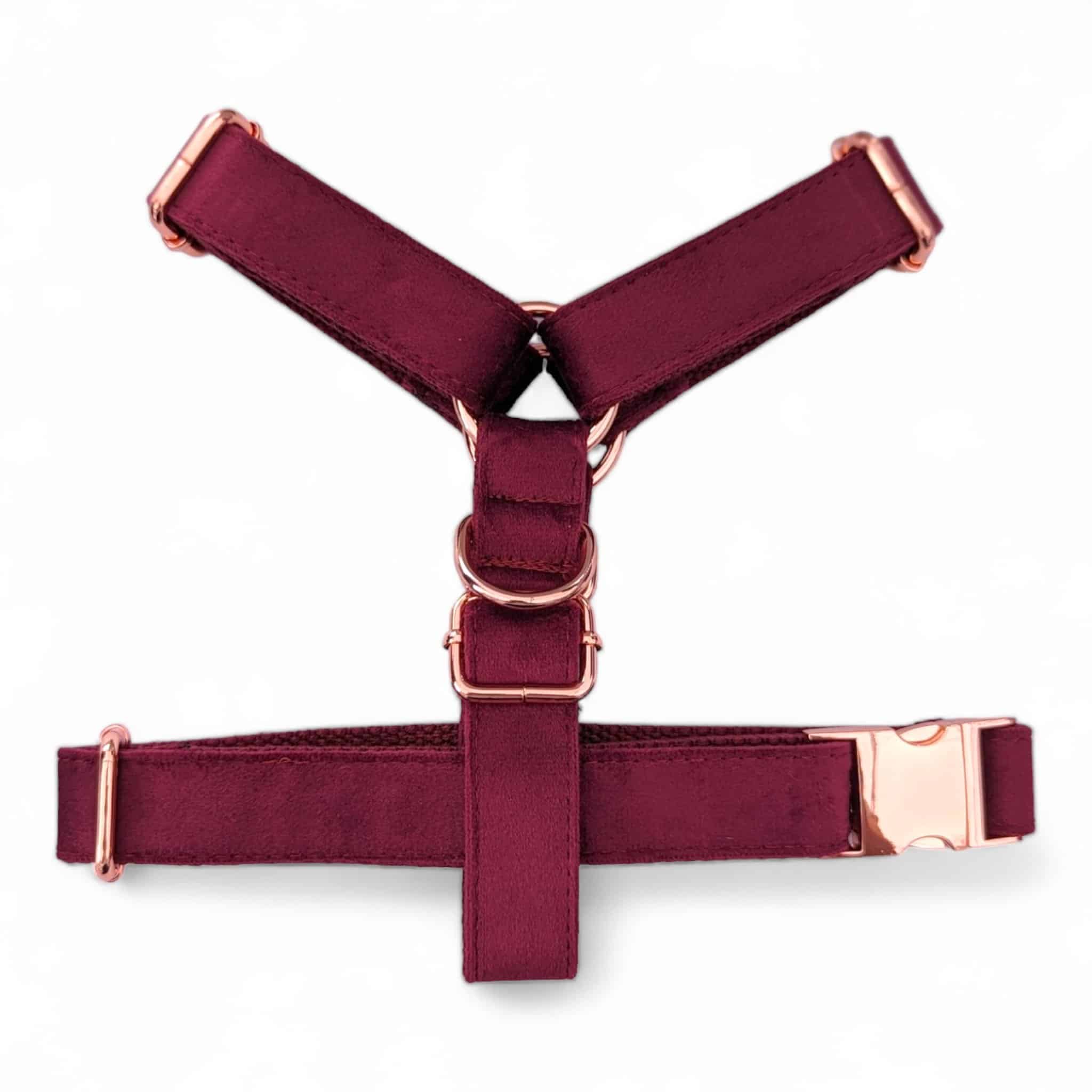 Luxe Velvet "No-Pull" Harness - Burgundy