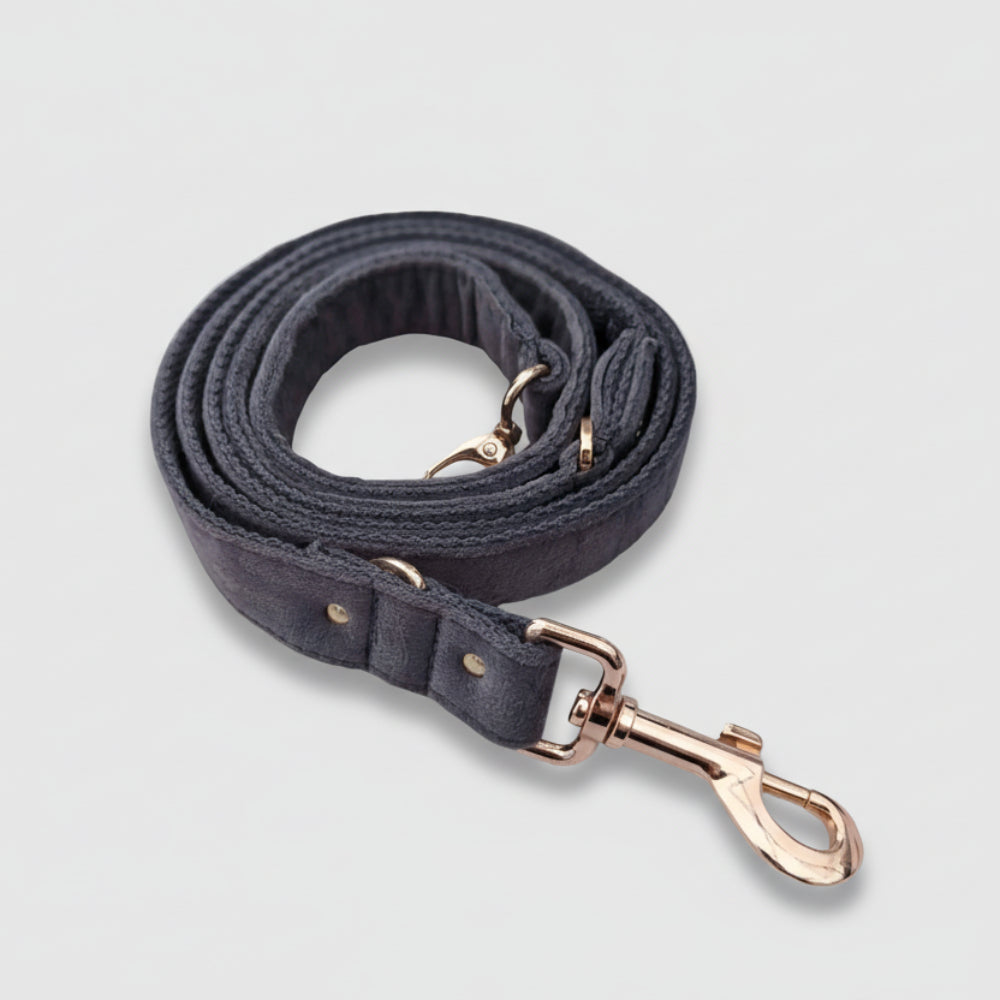 LUXE VELVET Leash - Slate Grey