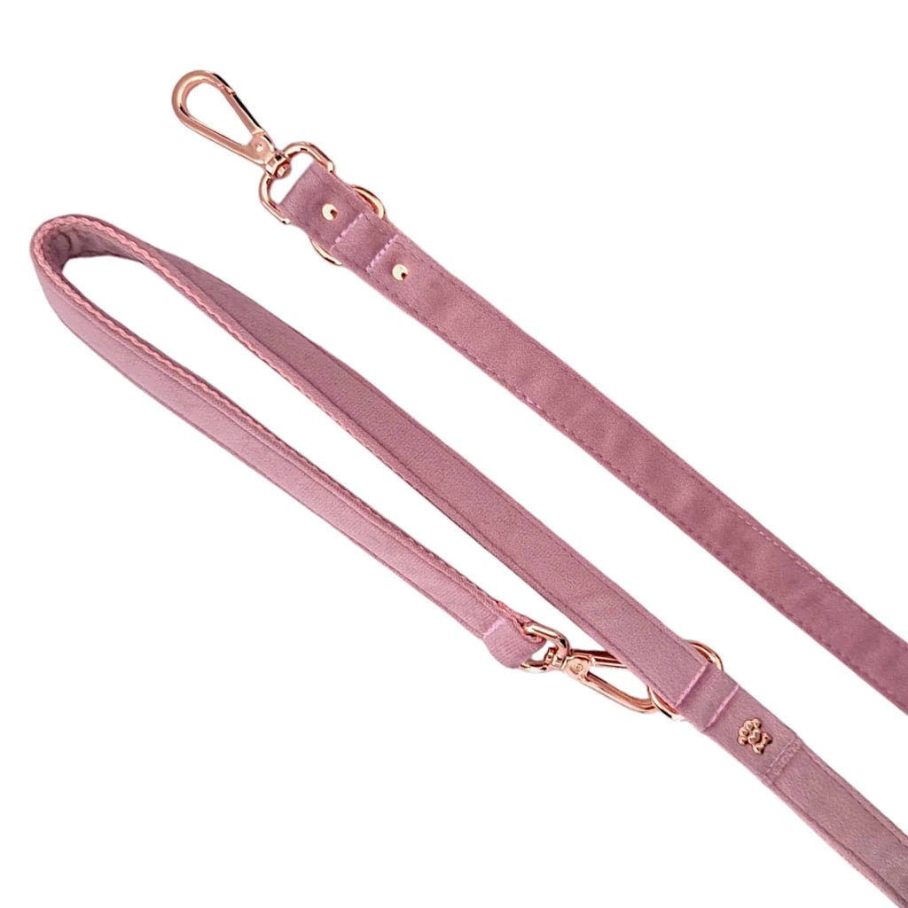 Luxe Velvet 4-in-1 Convertible Leash - Dusty Rose