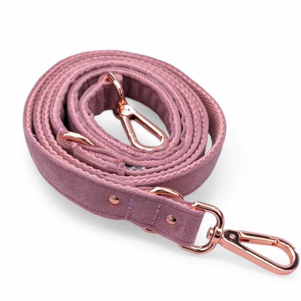 Luxe Velvet 4-in-1 Convertible Leash - Dusty Rose