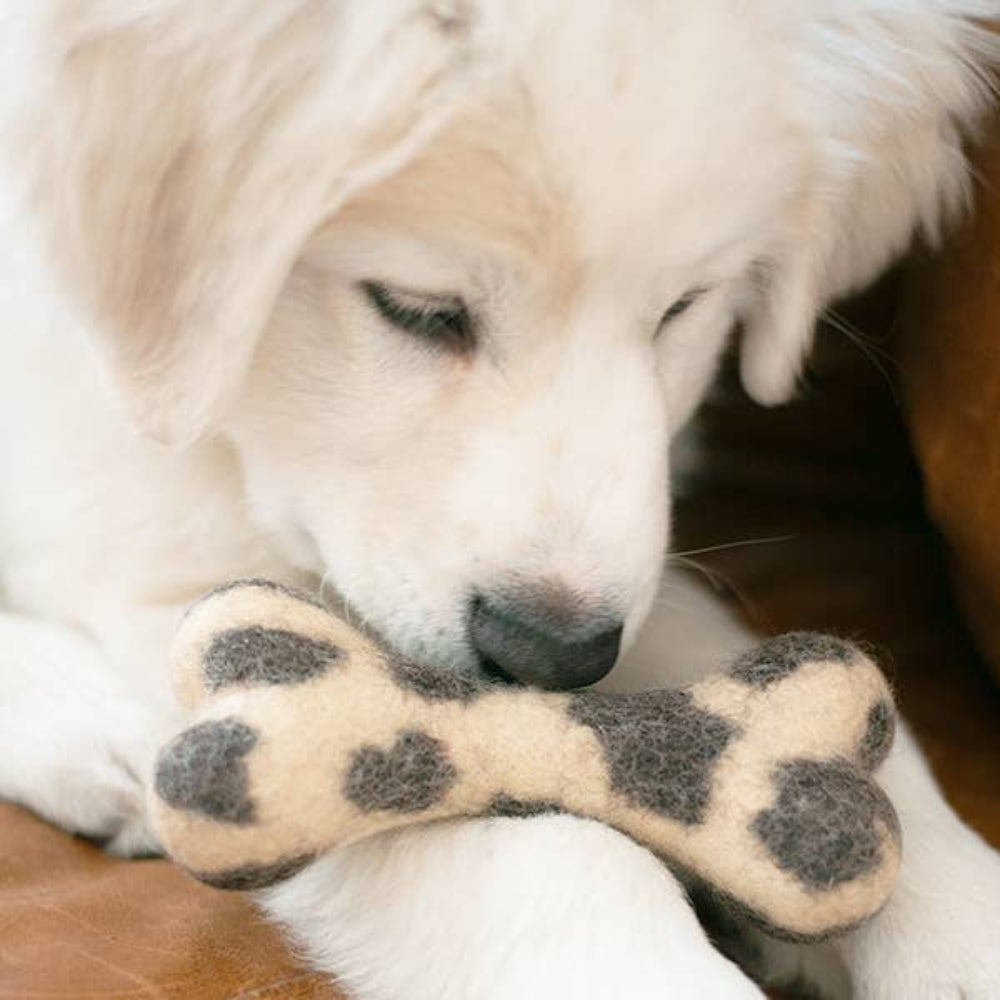 COW PRINT WOOL BONE