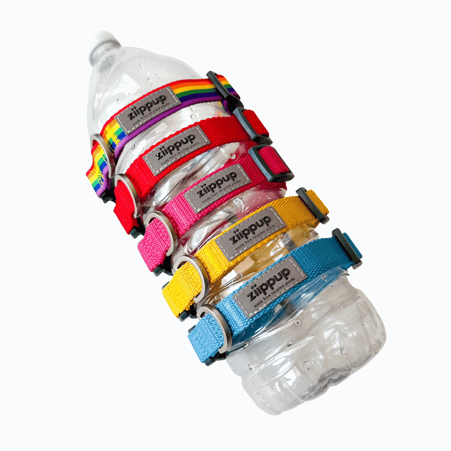 Rainbow Recycled Dog Collar: Small