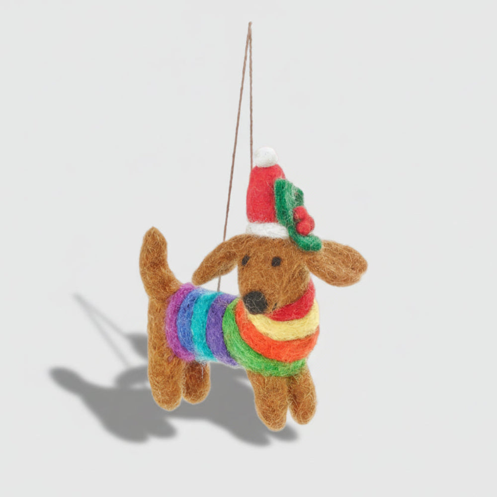 RAINBOW DOG Felt Decoration