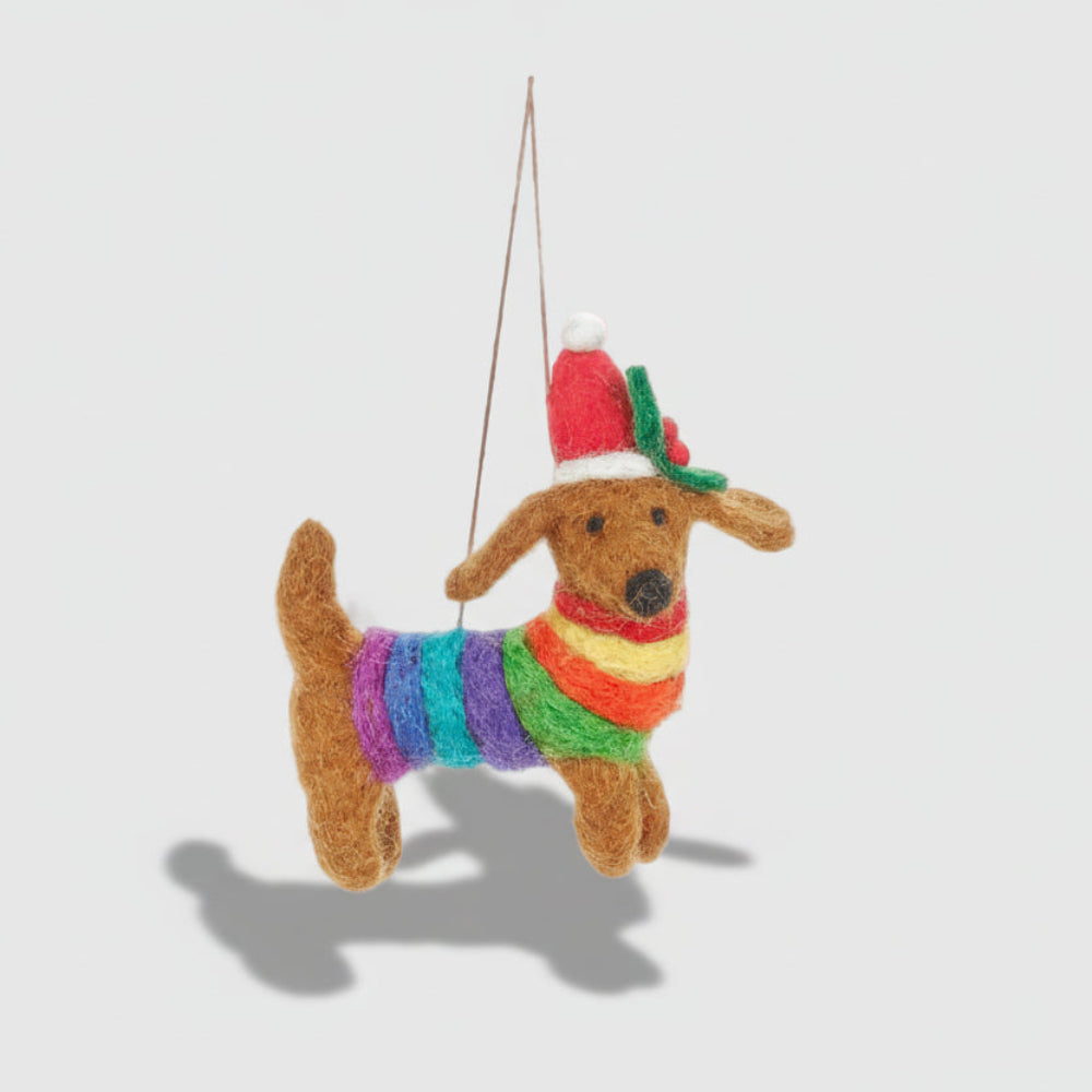 RAINBOW DOG Felt Decoration