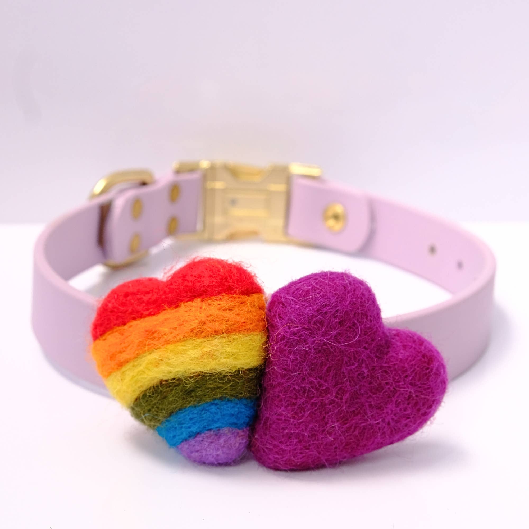 Rainbow Hearts Pride Dog Collar Accessory