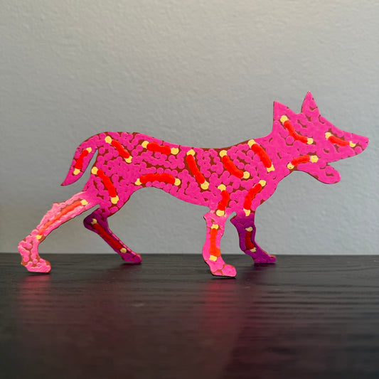 Steel Dog Artwork: Trevor, red, purple with yellow dots