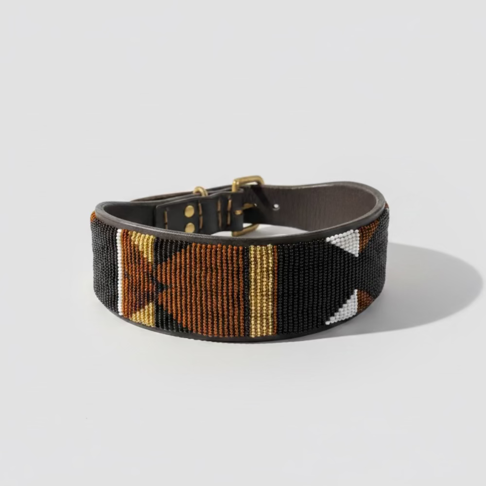 LOVEDOG Silver Star Collar, wide (Size M)