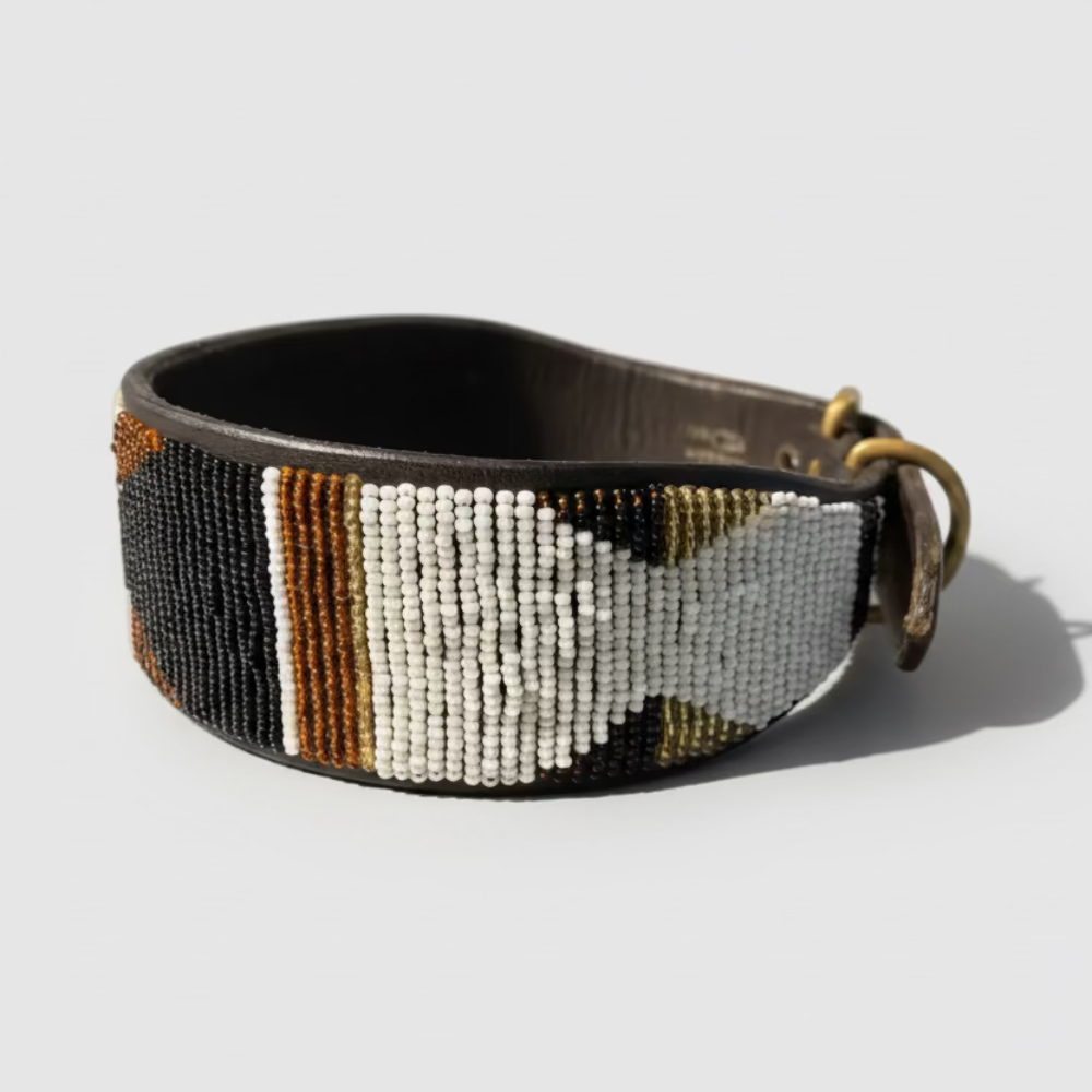 LOVEDOG Silver Star Collar, wide (Size M)
