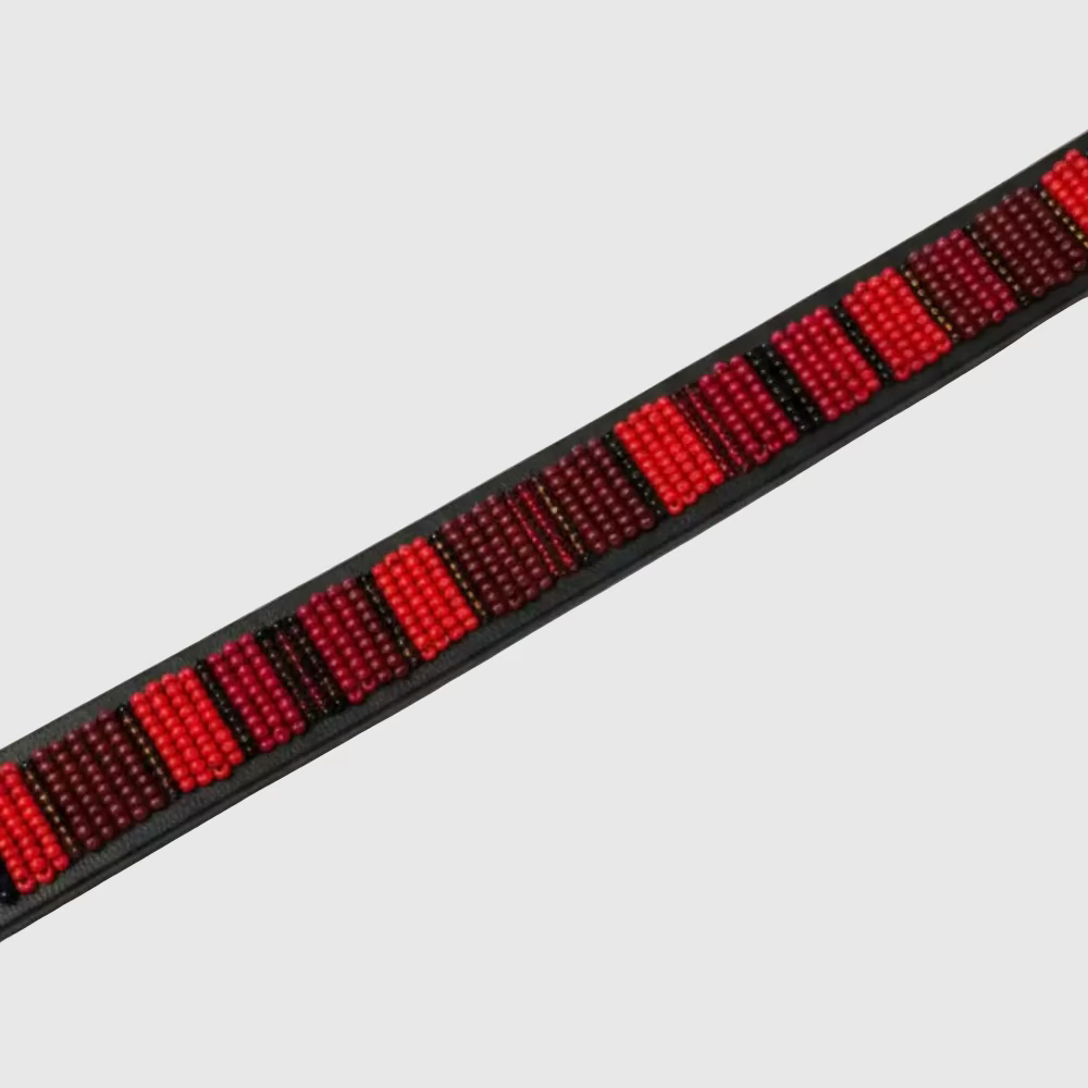 LOVEDOG Beaded Collar Red (Size XS)