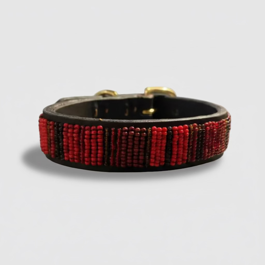 LOVEDOG Beaded Collar Red (Size XS)