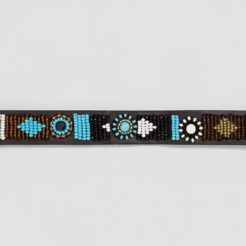 LOVEDOG Beaded Collar Blue/ White/ Black (Size XS)