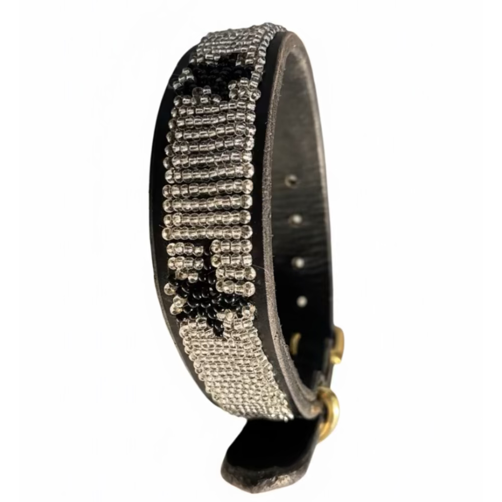 LOVEDOG Silver & Black Star Collar