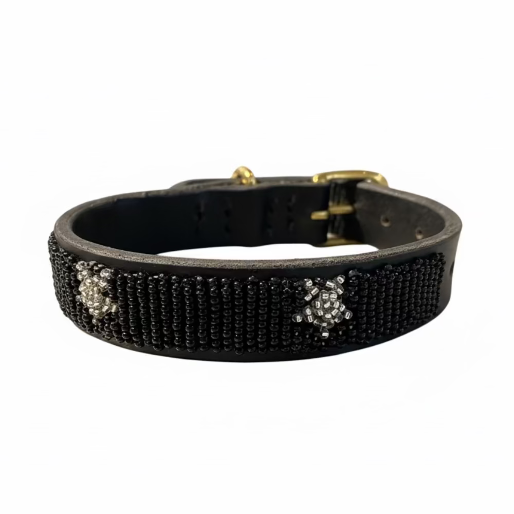 LOVEDOG Black & Silver Star Collar
