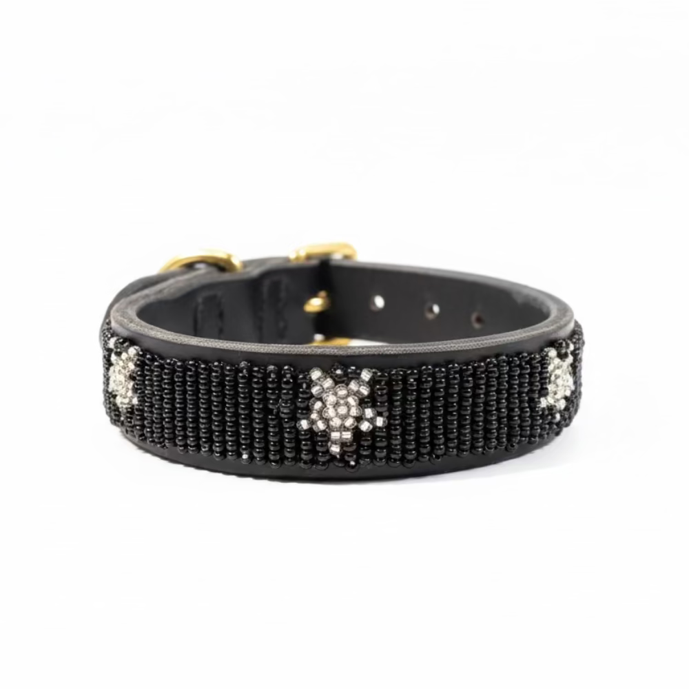 LOVEDOG Black & Silver Star Collar