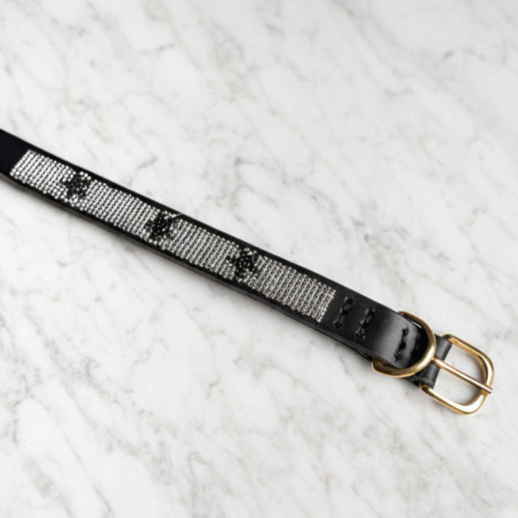 LOVEDOG Silver & Black Star Collar