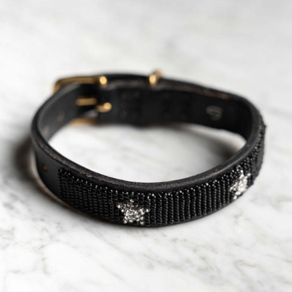 LOVEDOG Black & Silver Star Collar