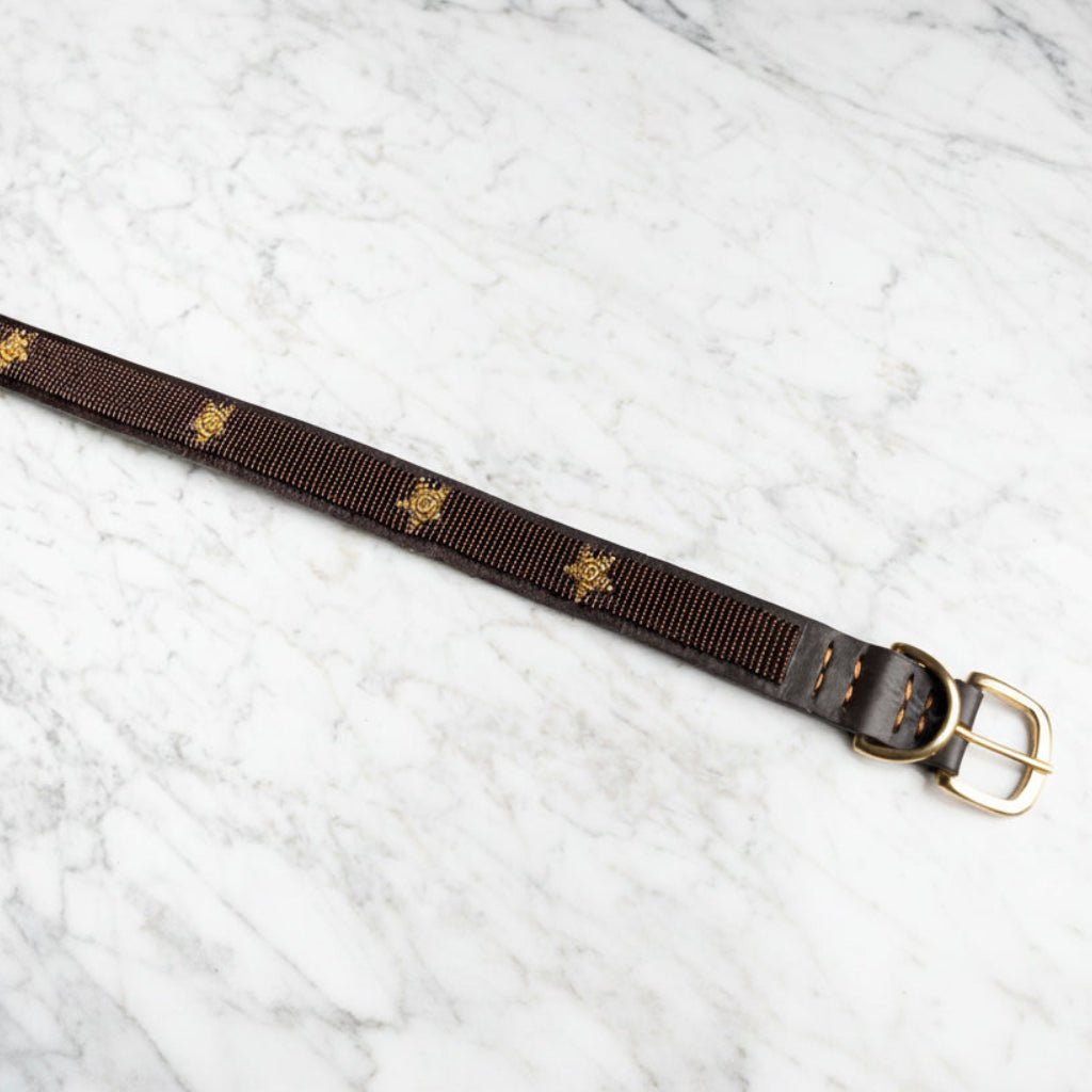 LOVEDOG Brown & Gold Star Collar