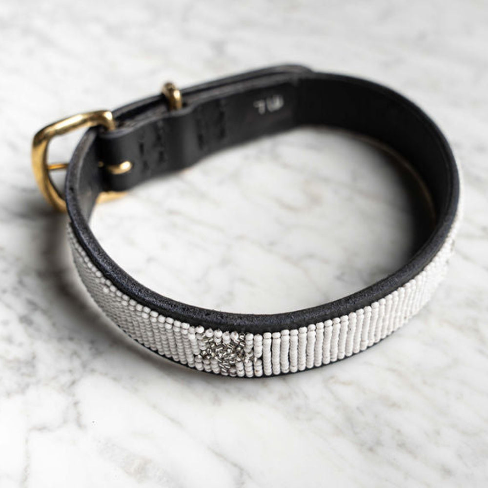 LOVEDOG White & Silver Star Collar