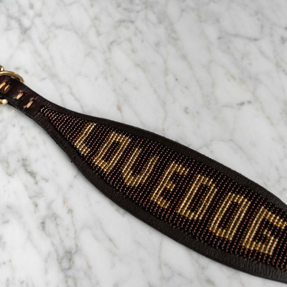 LOVEDOG Brown & Gold Collar - Wide
