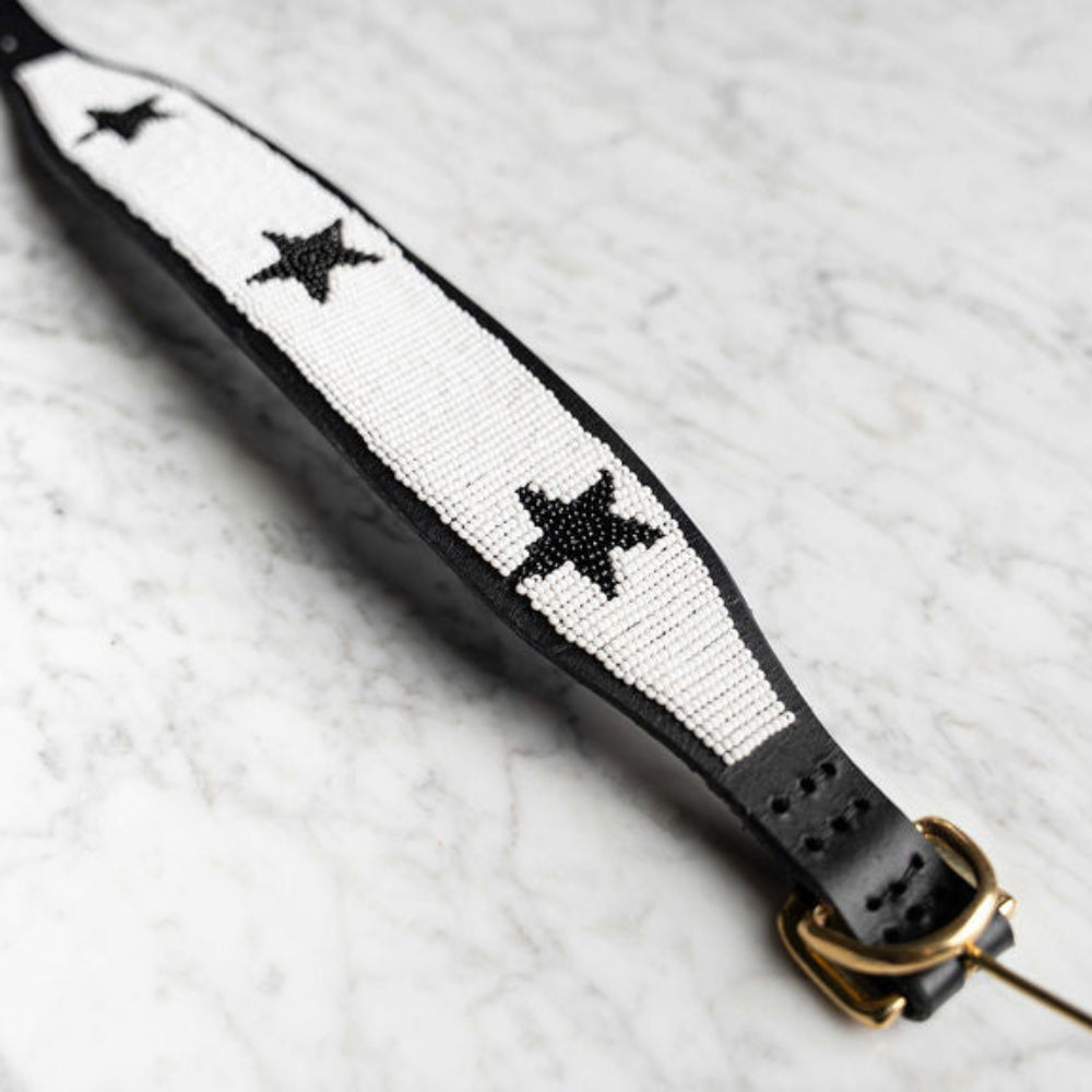 LOVEDOG White & Black Star Collar - Wide