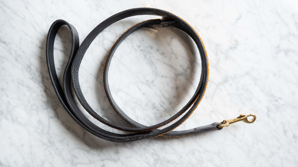 LOVEDOG Black & Gold Bead Lead