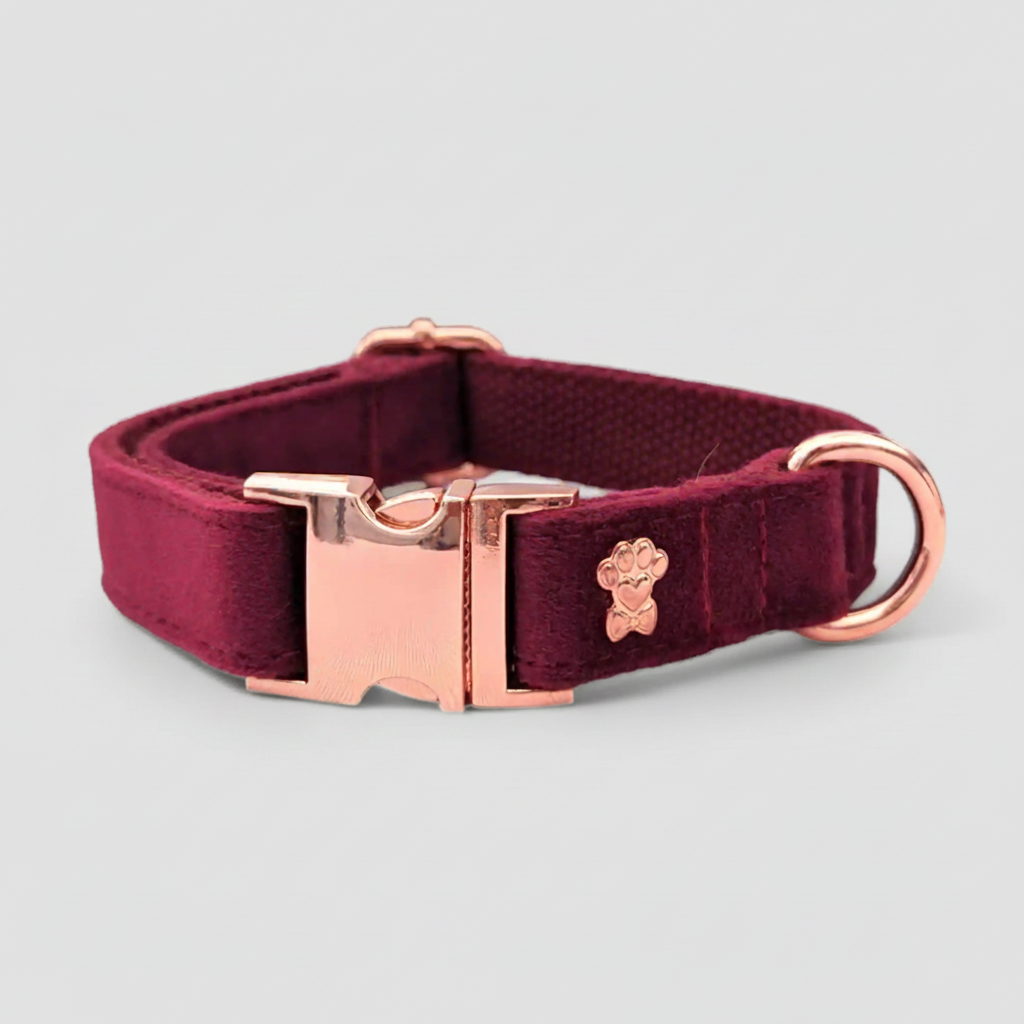 LUXE VELVET Collar - Burgundy