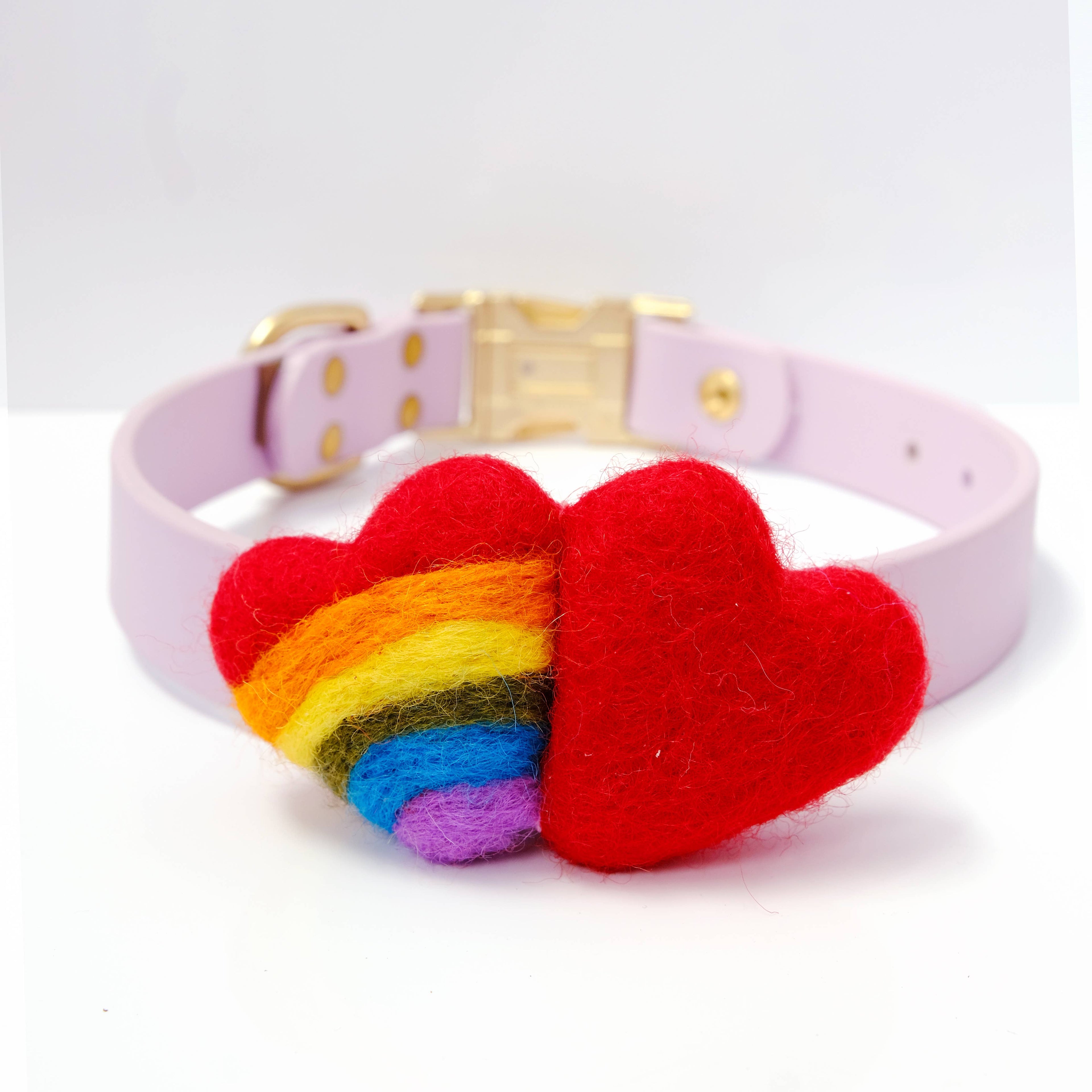 Rainbow Hearts Pride Dog Collar Accessory
