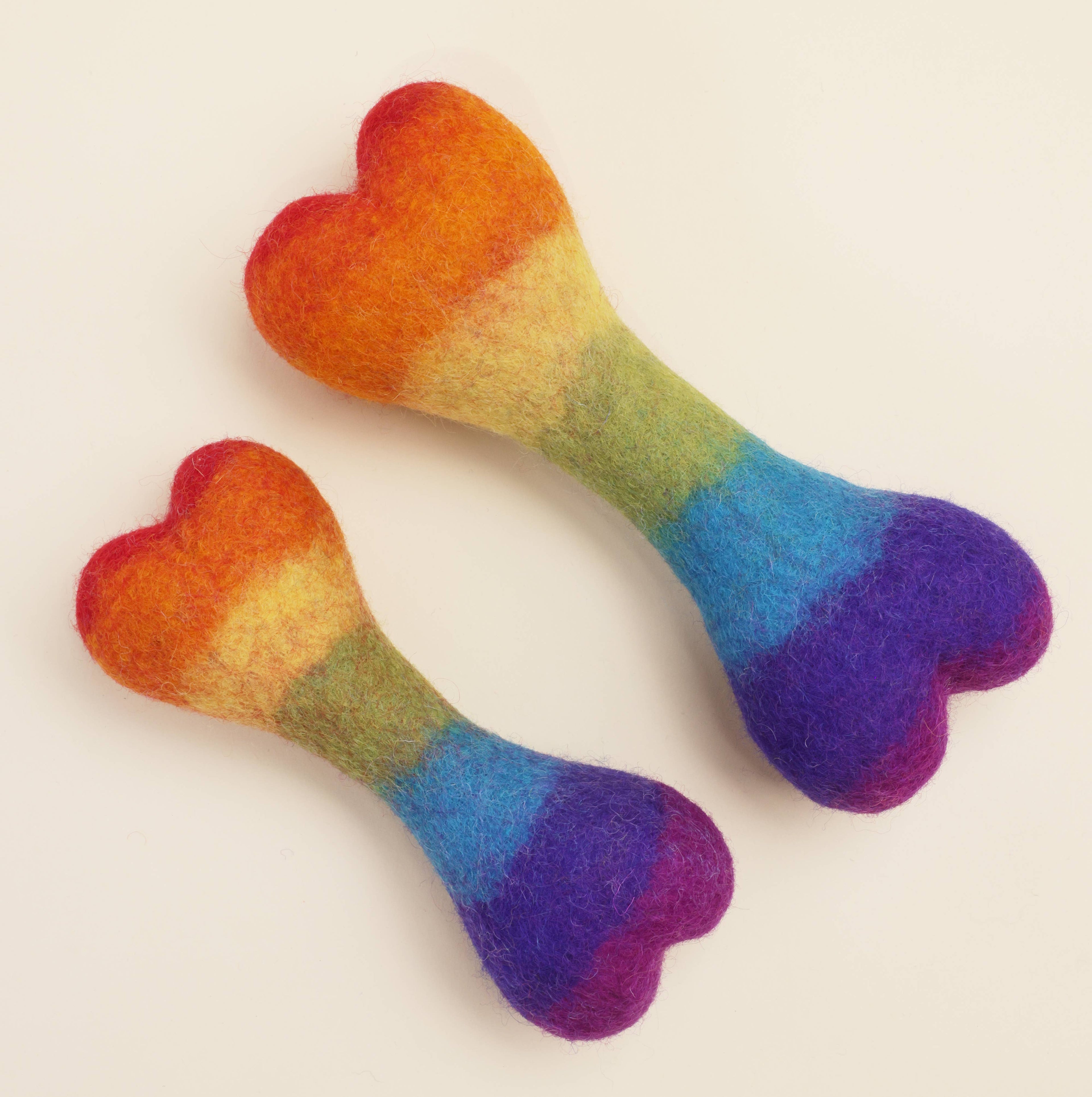 RAINBOW WOOL BONE: Large