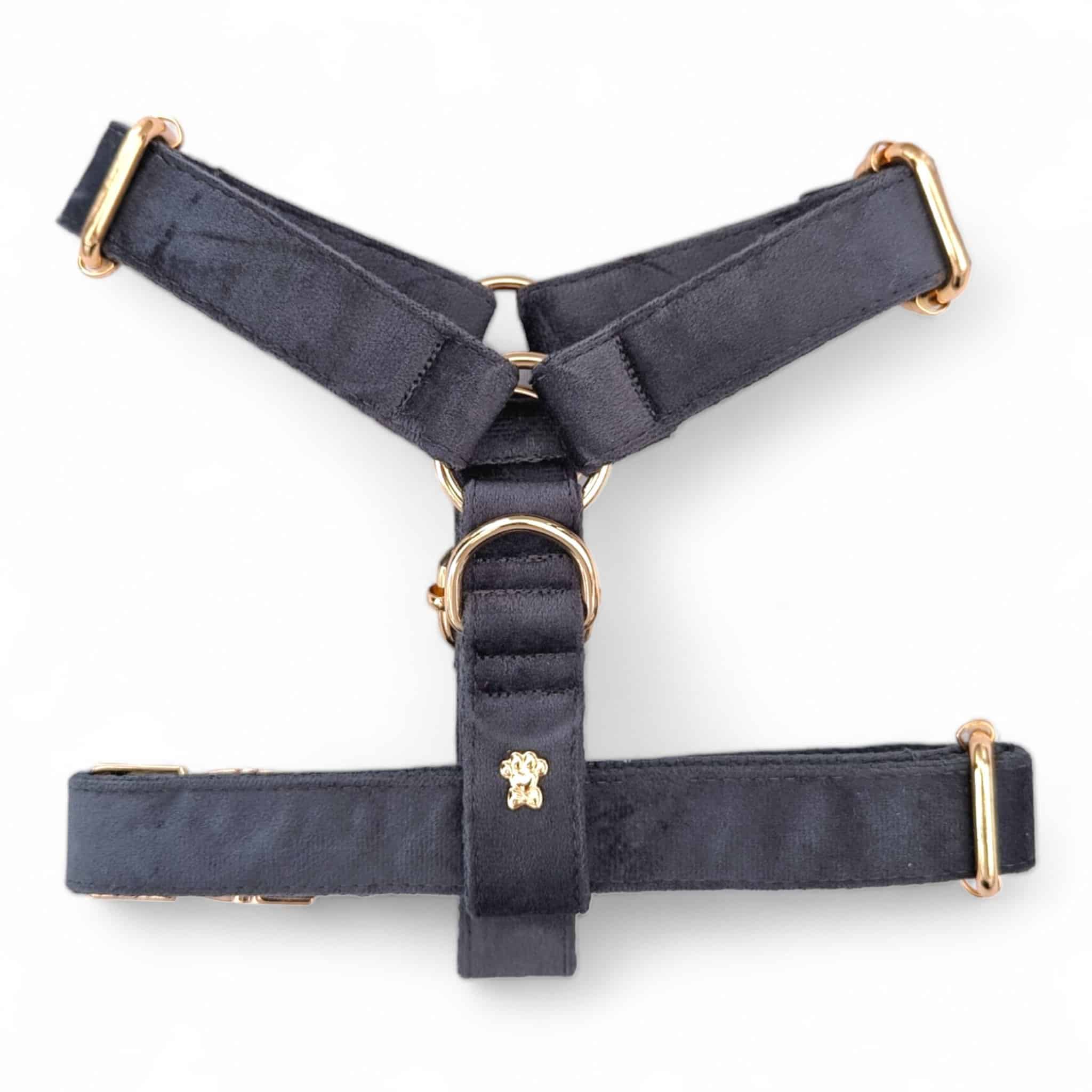 Luxe Velvet "No-Pull" Harness - Slate Grey: X Large