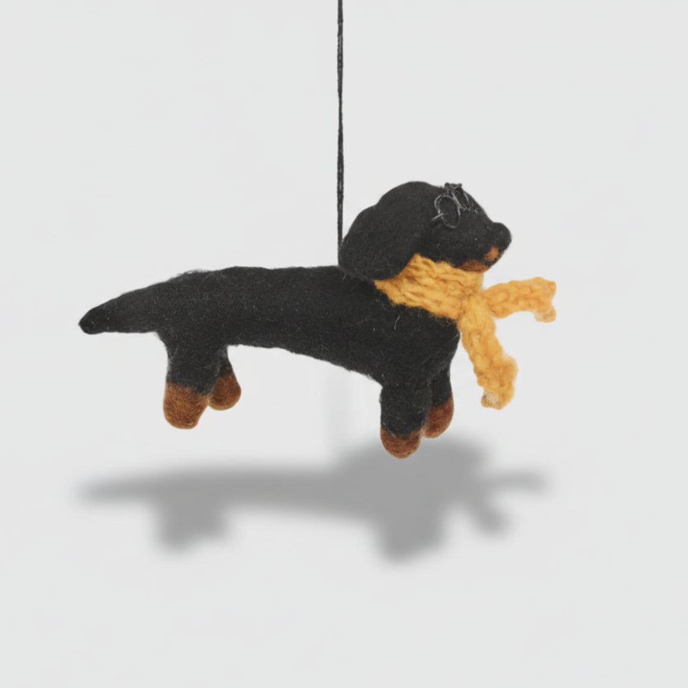 DOUGLAS THE DASCHUND Felt Decoration