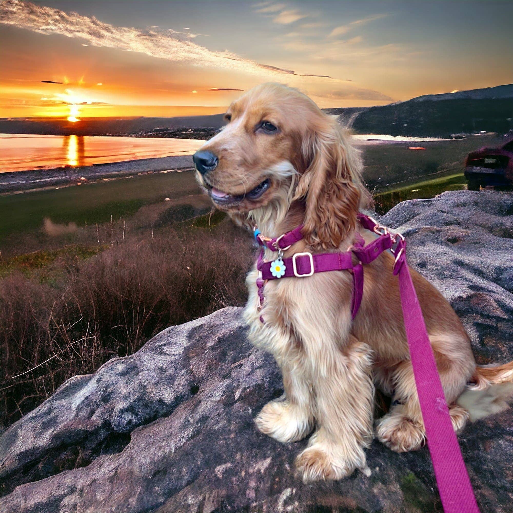 Luxe Velvet 4-in-1 Convertible Leash - Burgundy