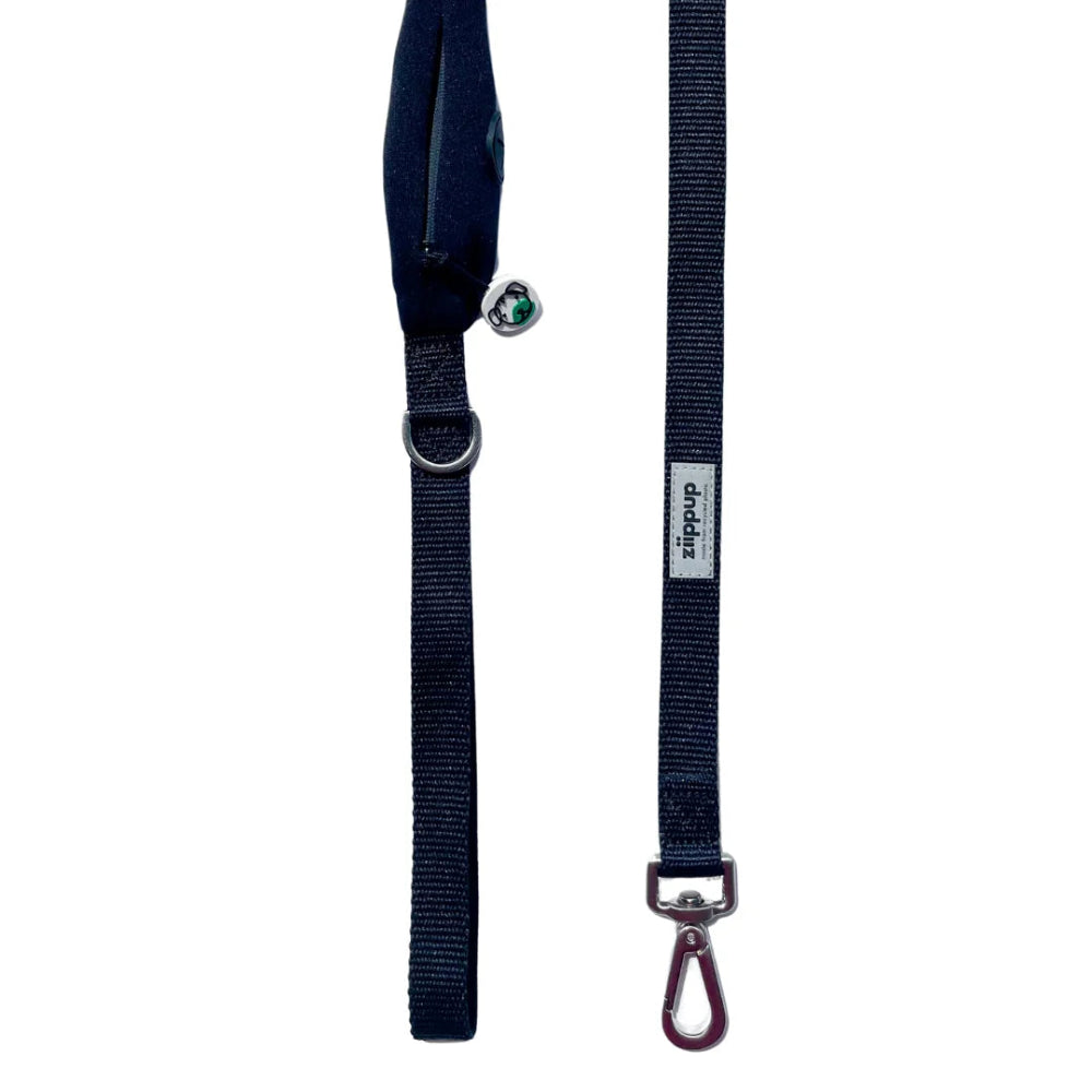 BLACK DOG Leash with Built-in Poop Bag Holder