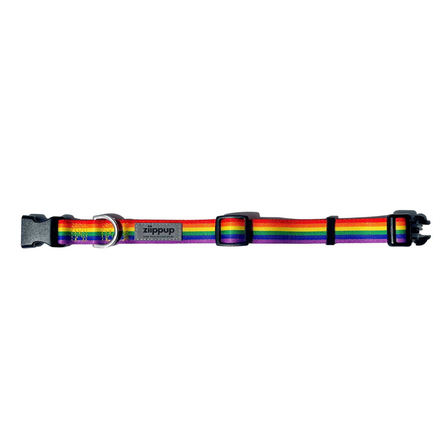 Rainbow Recycled Dog Collar: Small