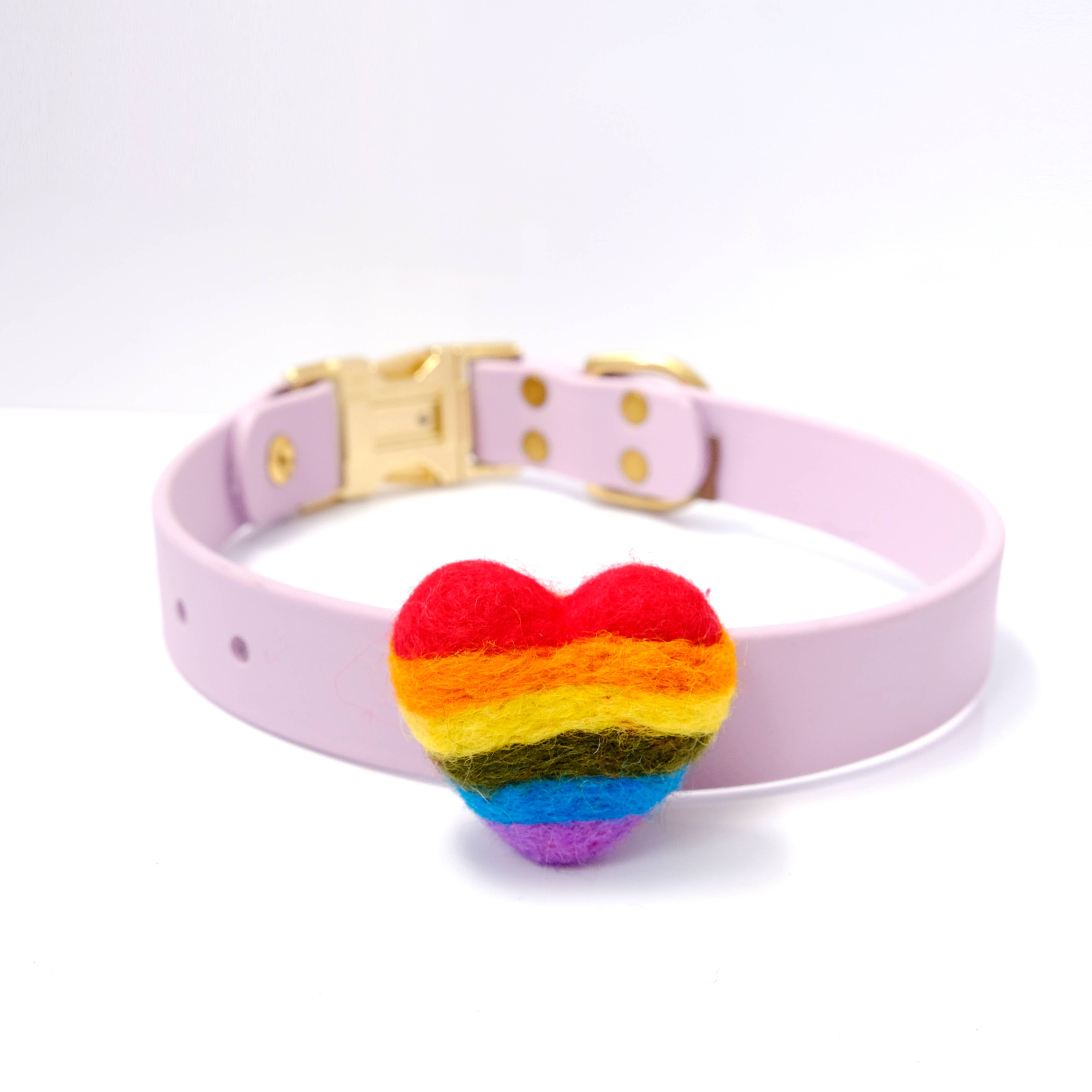 Rainbow Hearts Pride Dog Collar Accessory