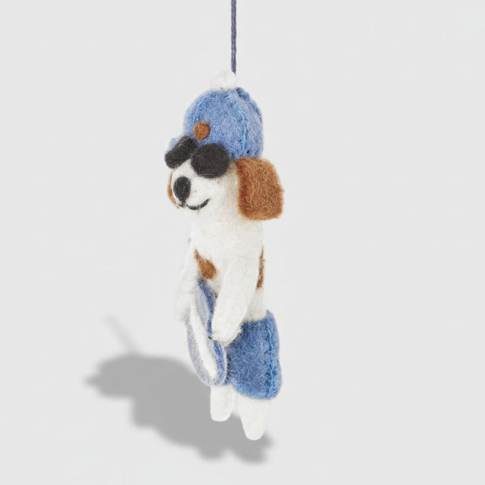 SURFER DOG Felt Decoration