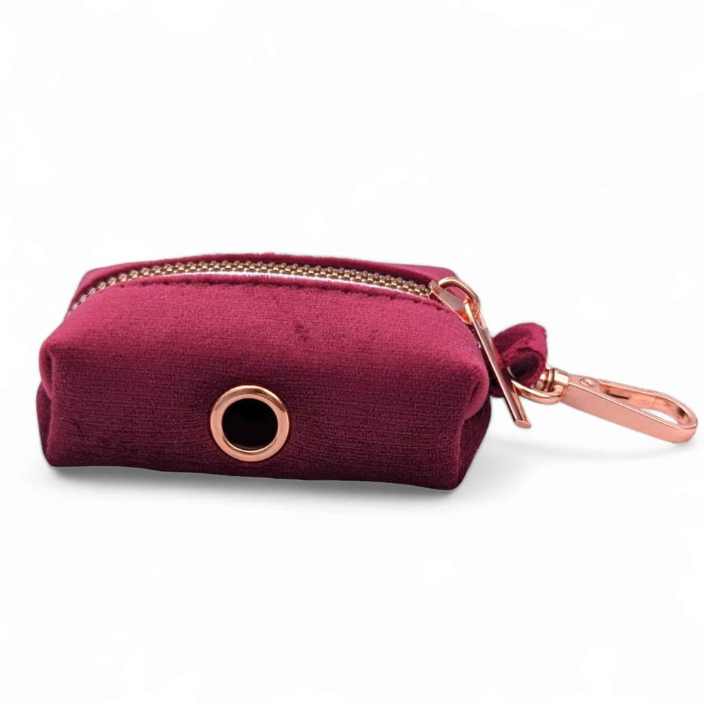 Luxe Velvet Poop Bag Holder - Burgundy