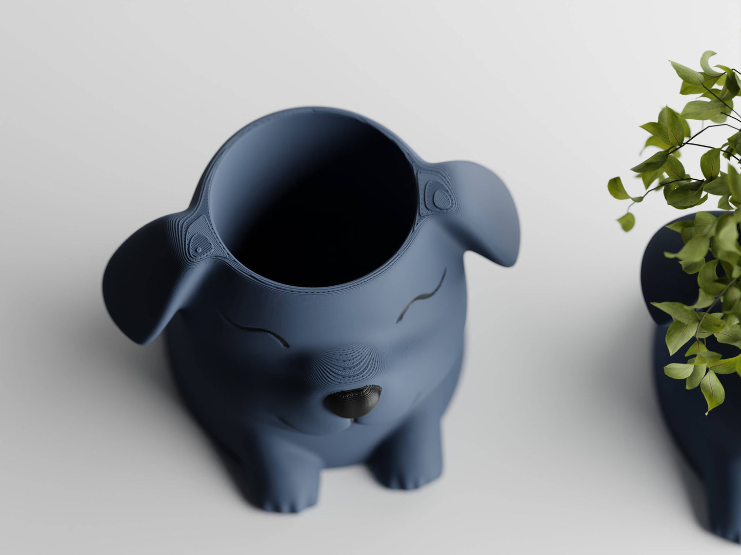 Adorable Cute Puppy Dog Flower Pot | Decor with Personality: Beige / Open Eyes