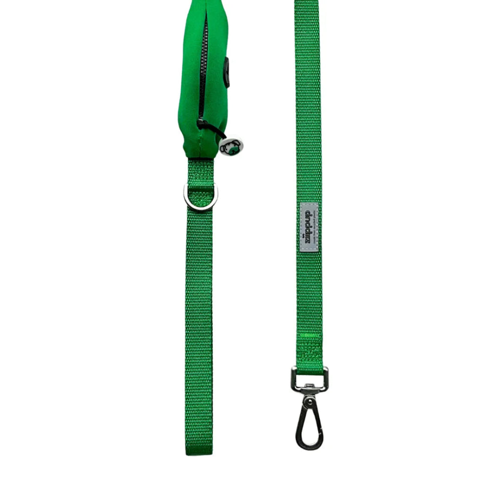 GREEN DOG Leash with Built-in Poop Bag Holder