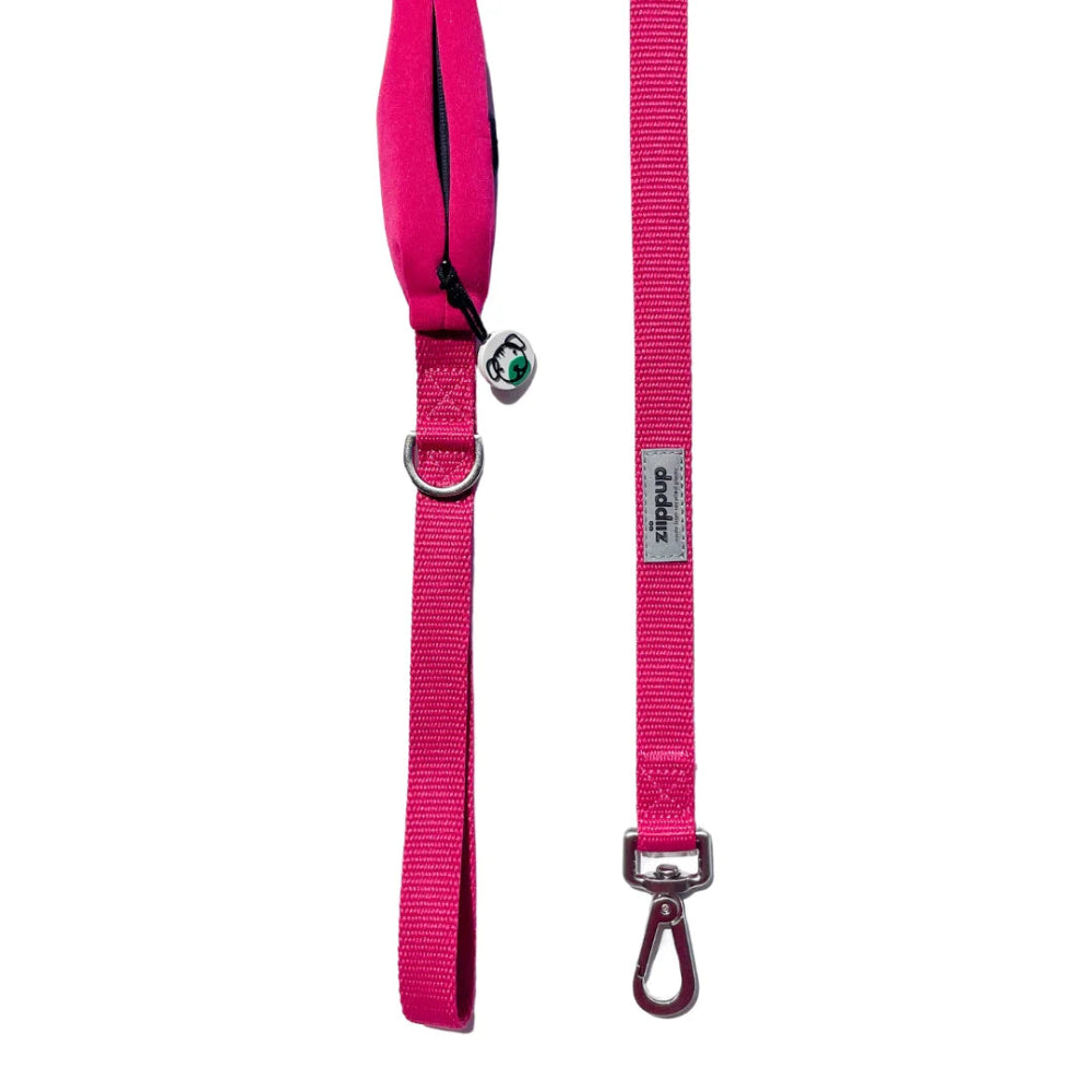 PINK DOG Leash with Built-in Poop Bag Holder