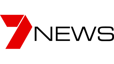 7 News logo with a red triangle and black text on a white background