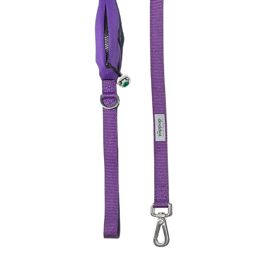 PURPLE DOG Leash with Built-in Poop Bag Holder